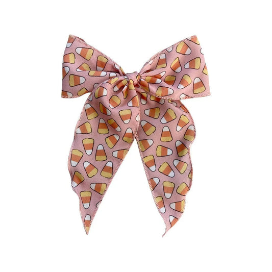 Candy Corn Pink Fay Clip Bow