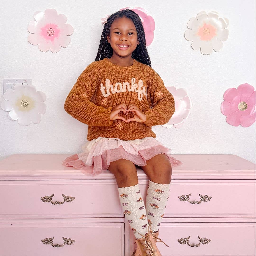 Thankful Thanksgiving Knit Sweater - Kids Clothing - Fall