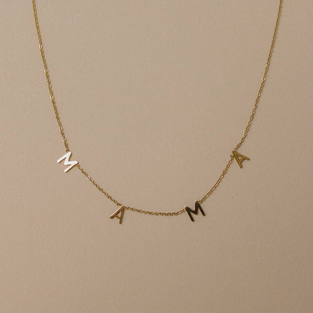 14k Mama Letter Necklace