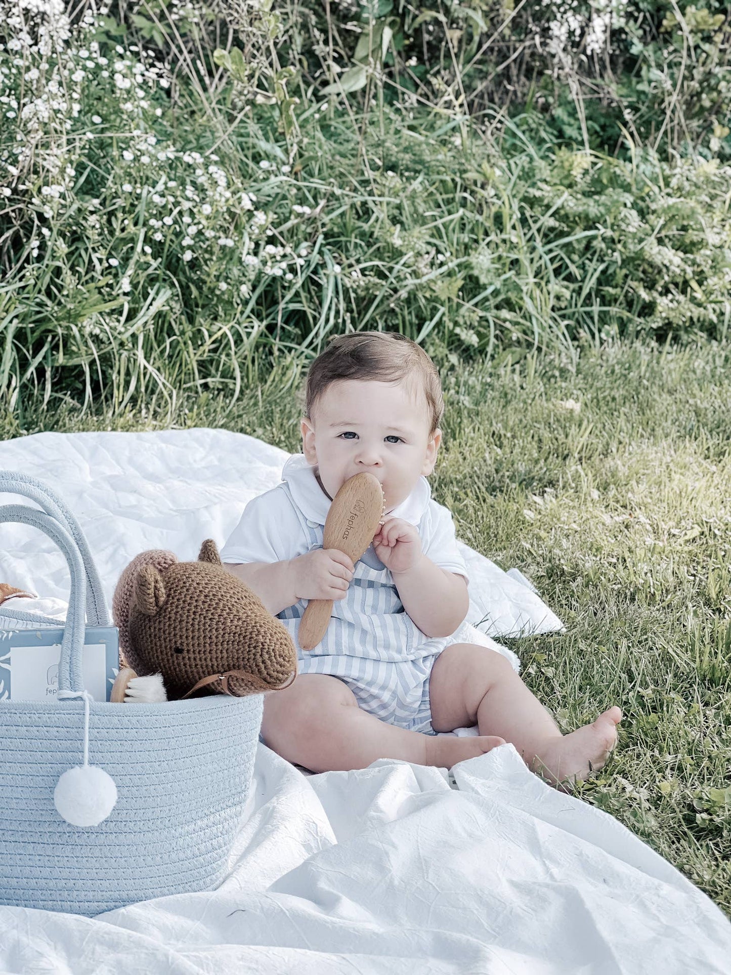 Rope Diaper Caddy | Misty Blue