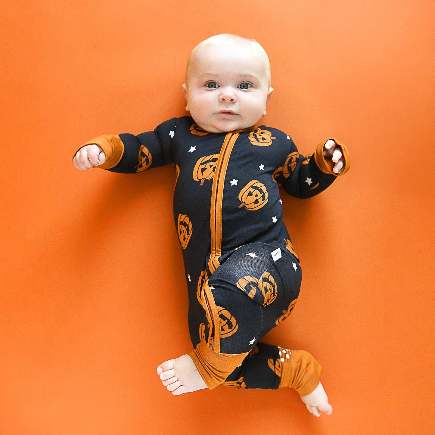 Jack ZIP Bamboo Halloween Pumpkins Baby Outfit