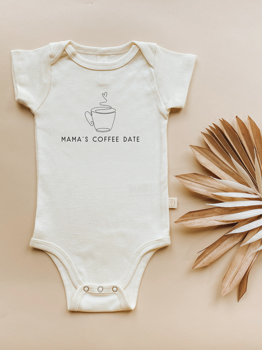 Mamas Coffee Date Organic Cotton Bodysuit | Short Sleeve