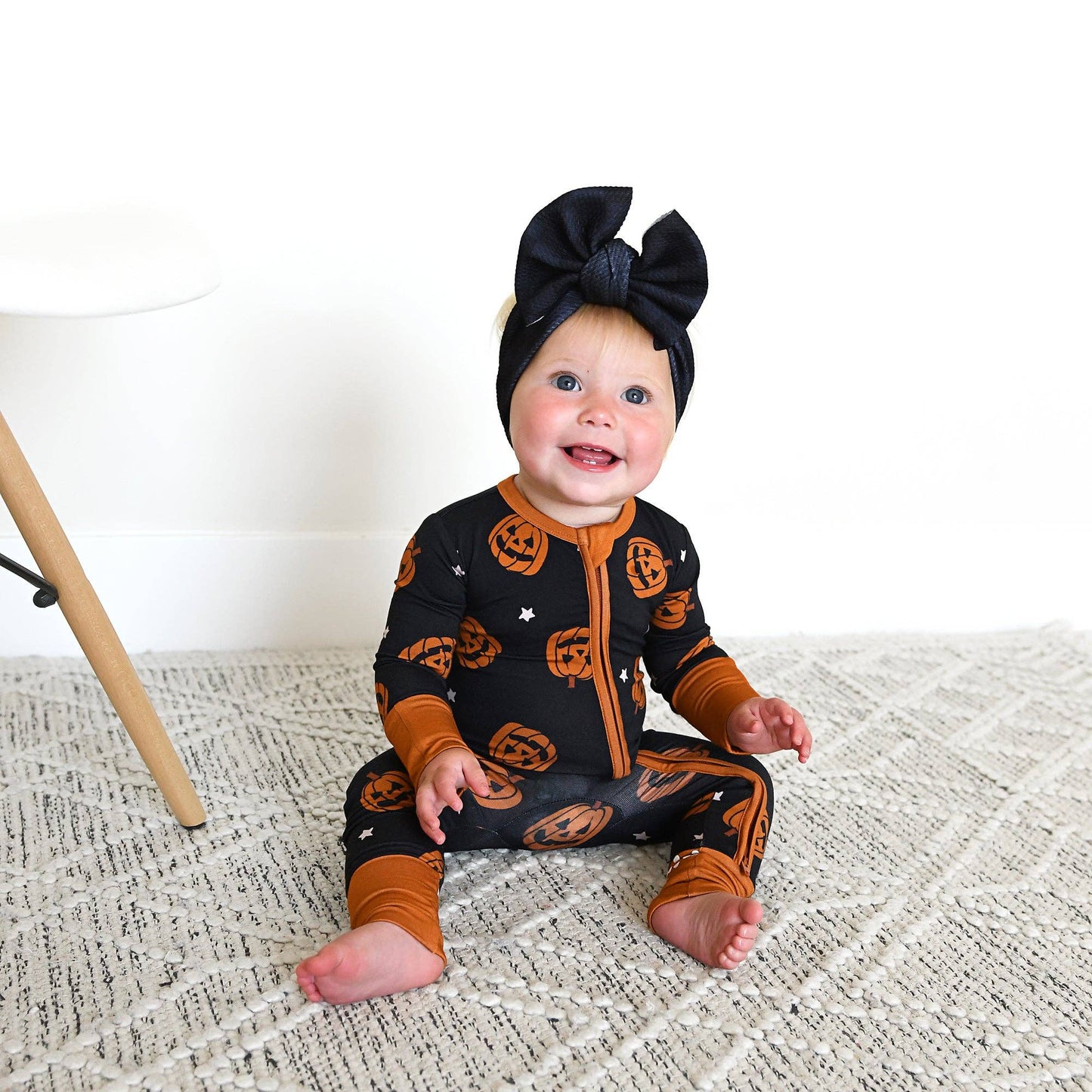 Jack ZIP Bamboo Halloween Pumpkins Baby Outfit