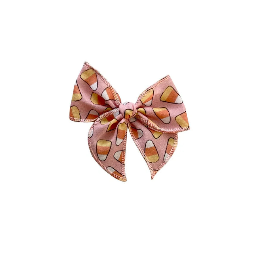 Candy Corn Pink Fay Clip Bow Mini