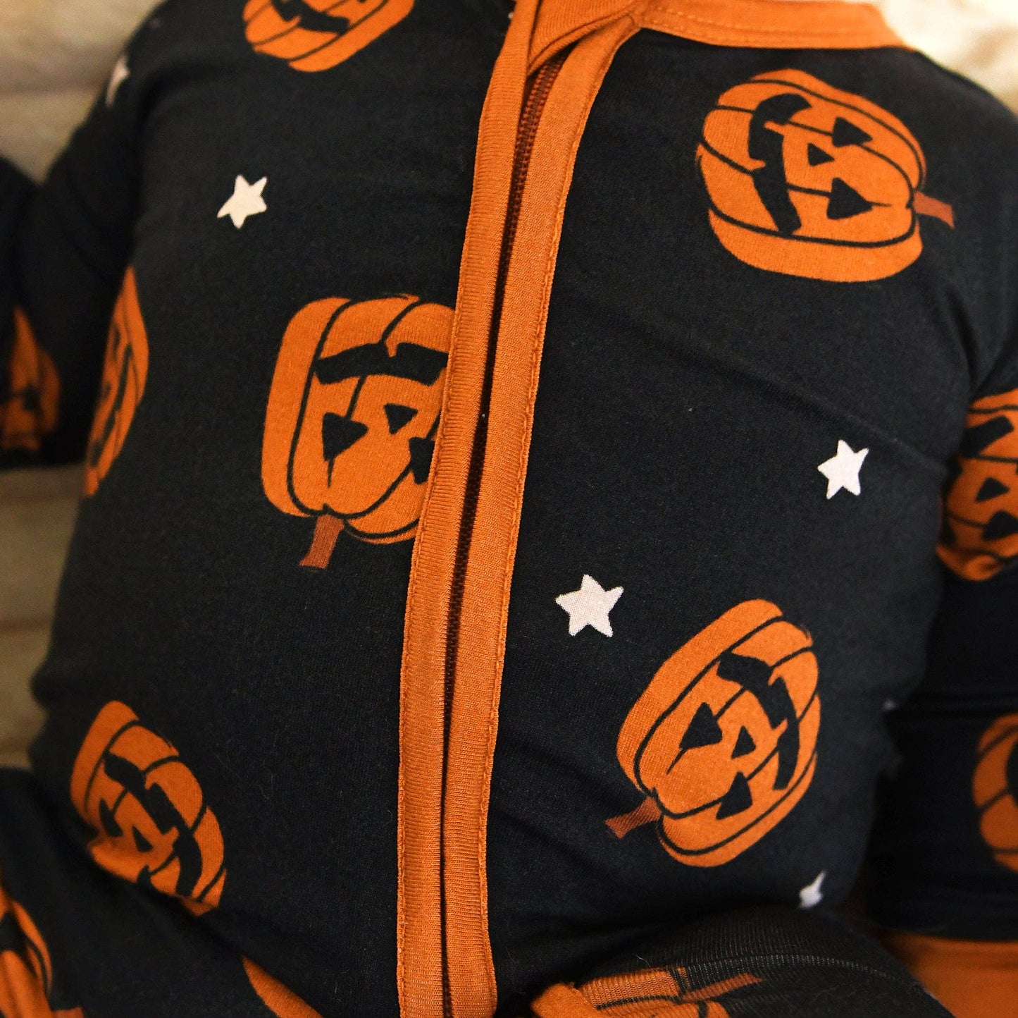 Jack ZIP Bamboo Halloween Pumpkins Baby Outfit