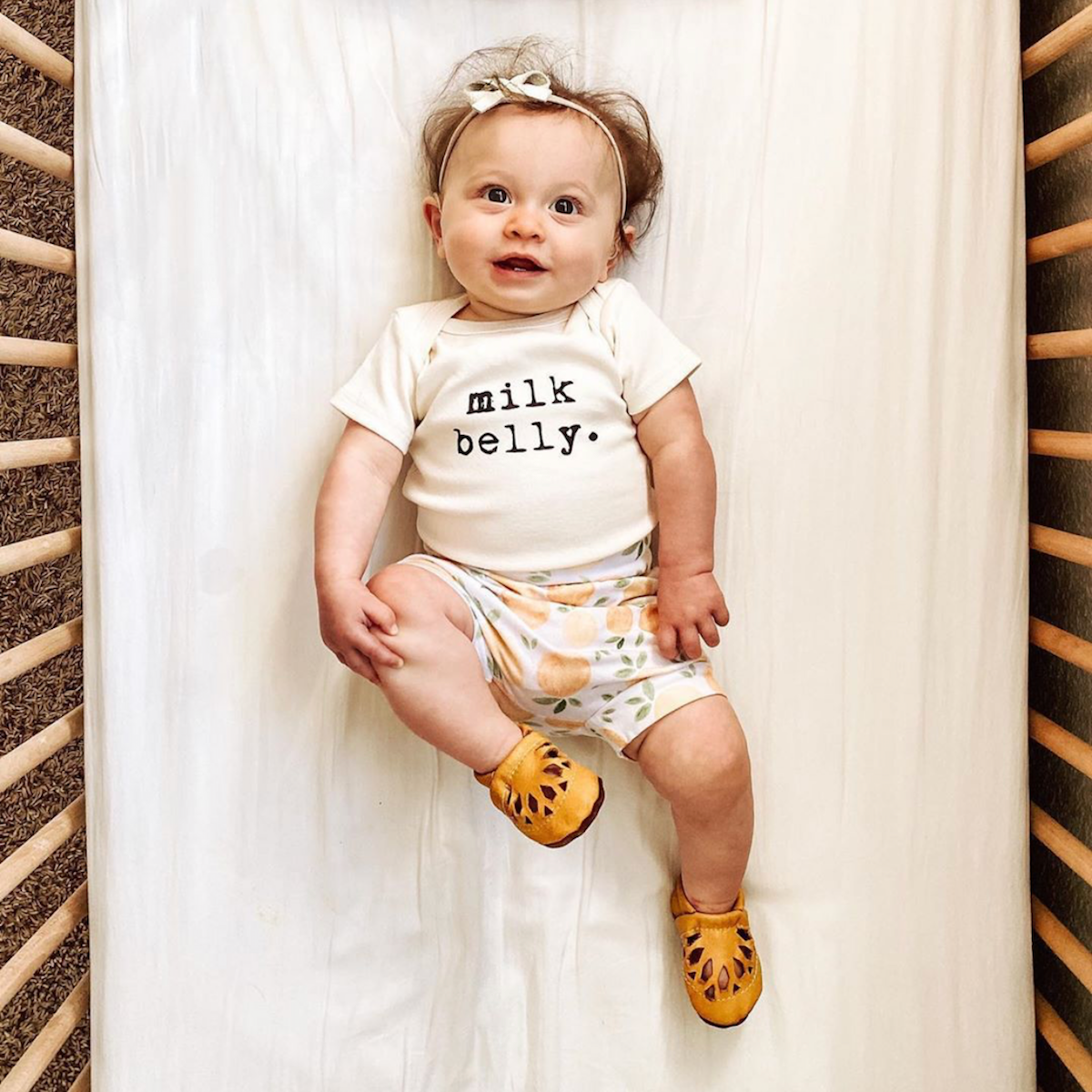 Milk Belly Organic Cotton Baby Bodysuit | Short Sleeve