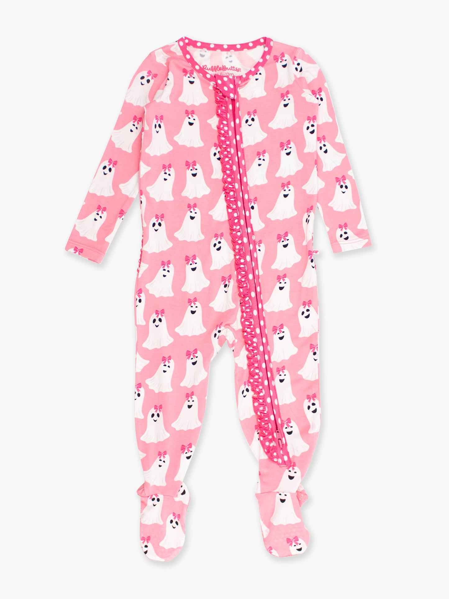 Baby Girls Ghostie Girls Bamboo Viscose Footed Ruffle One Piece Pajama