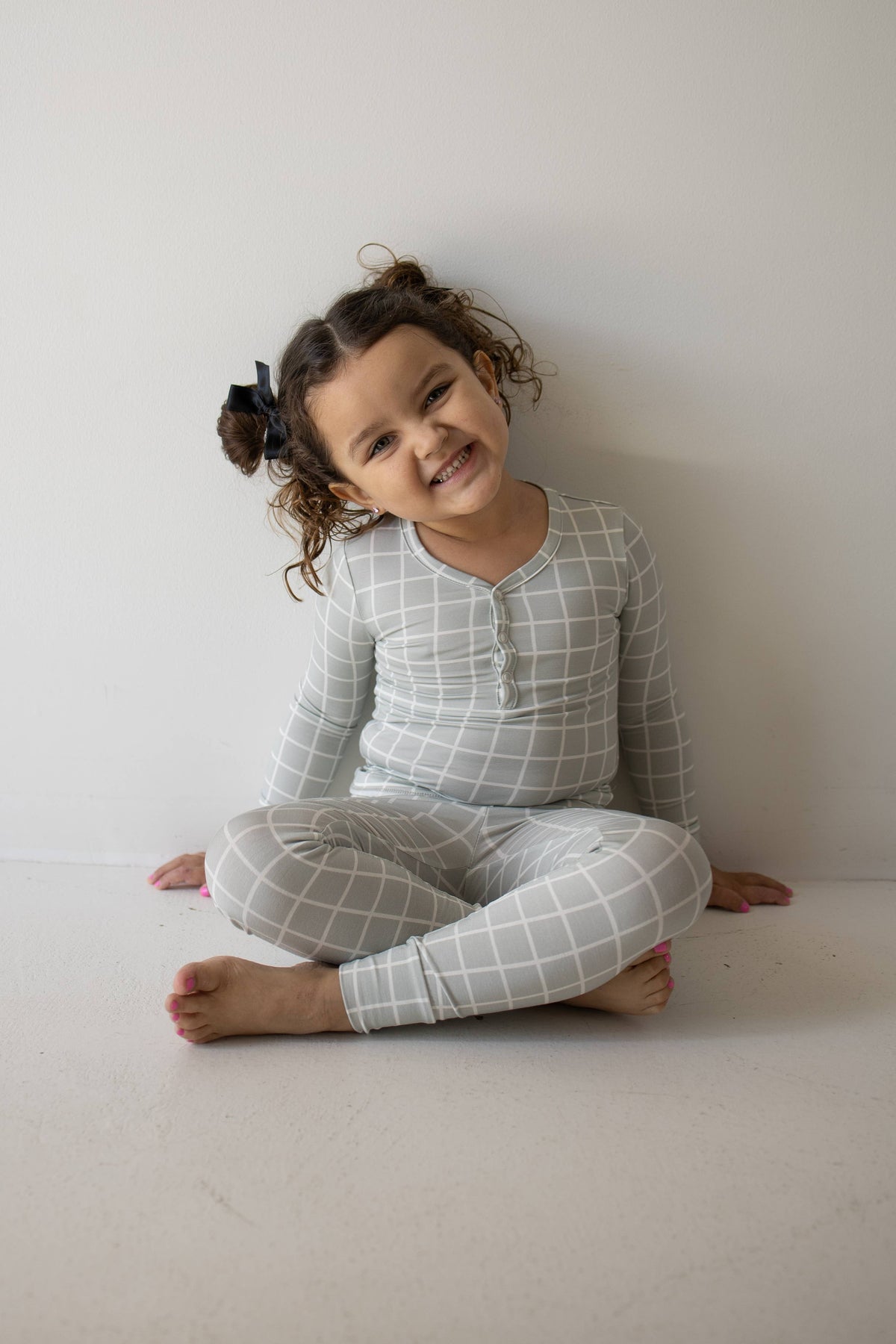 Bamboo Two Piece Pajamas | Foggy Grid