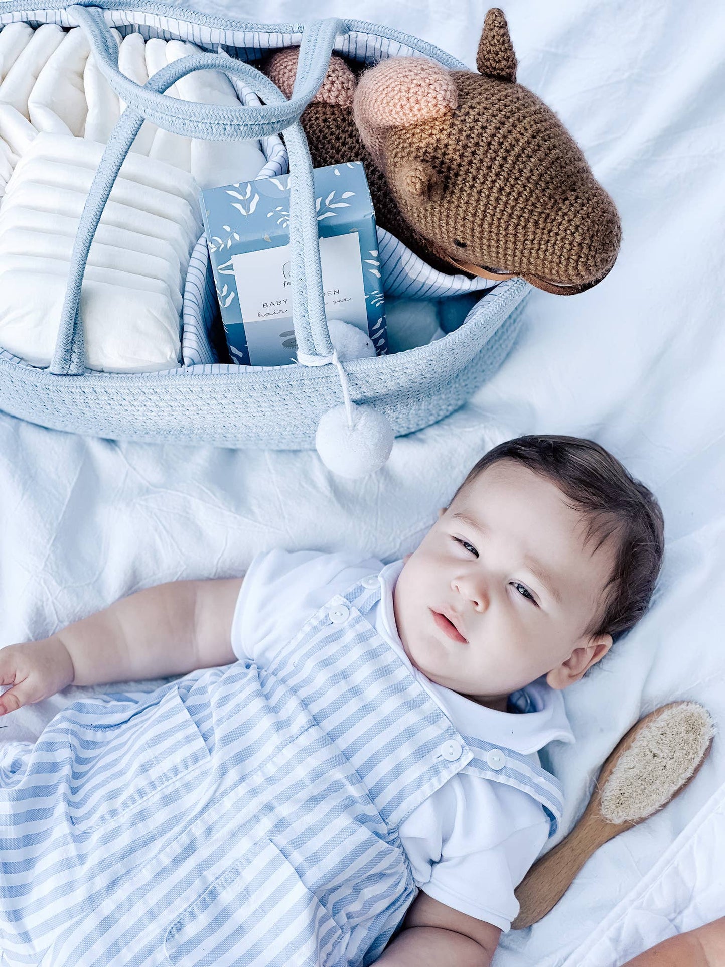 Rope Diaper Caddy | Misty Blue