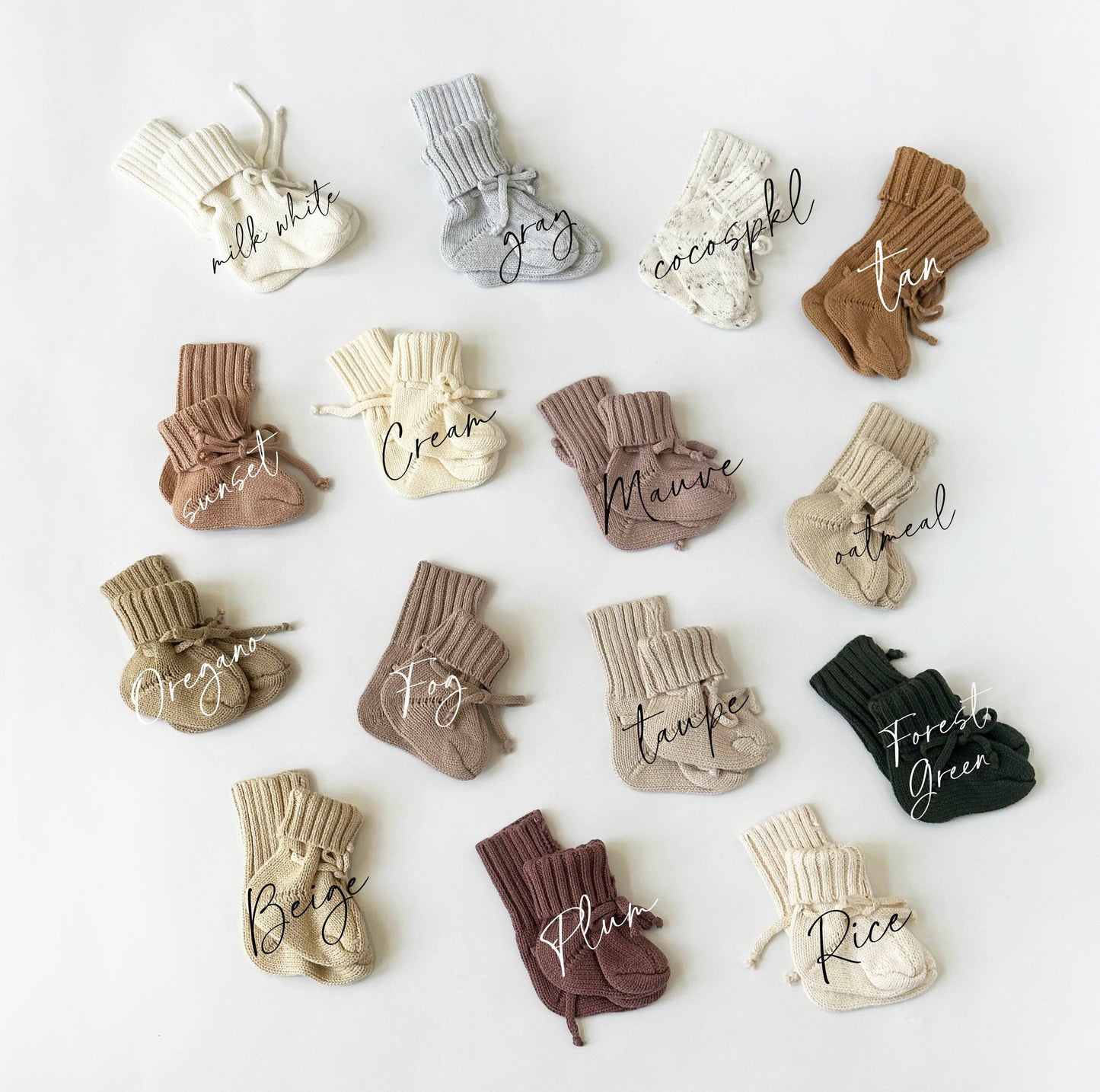 Knitted Booties Socks - Oatmeal
