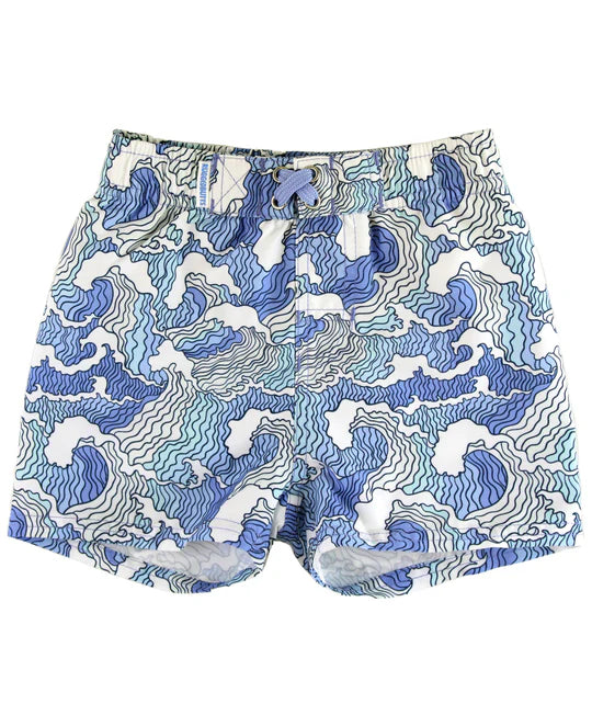 Ocean Camo Waves Swim Trunks