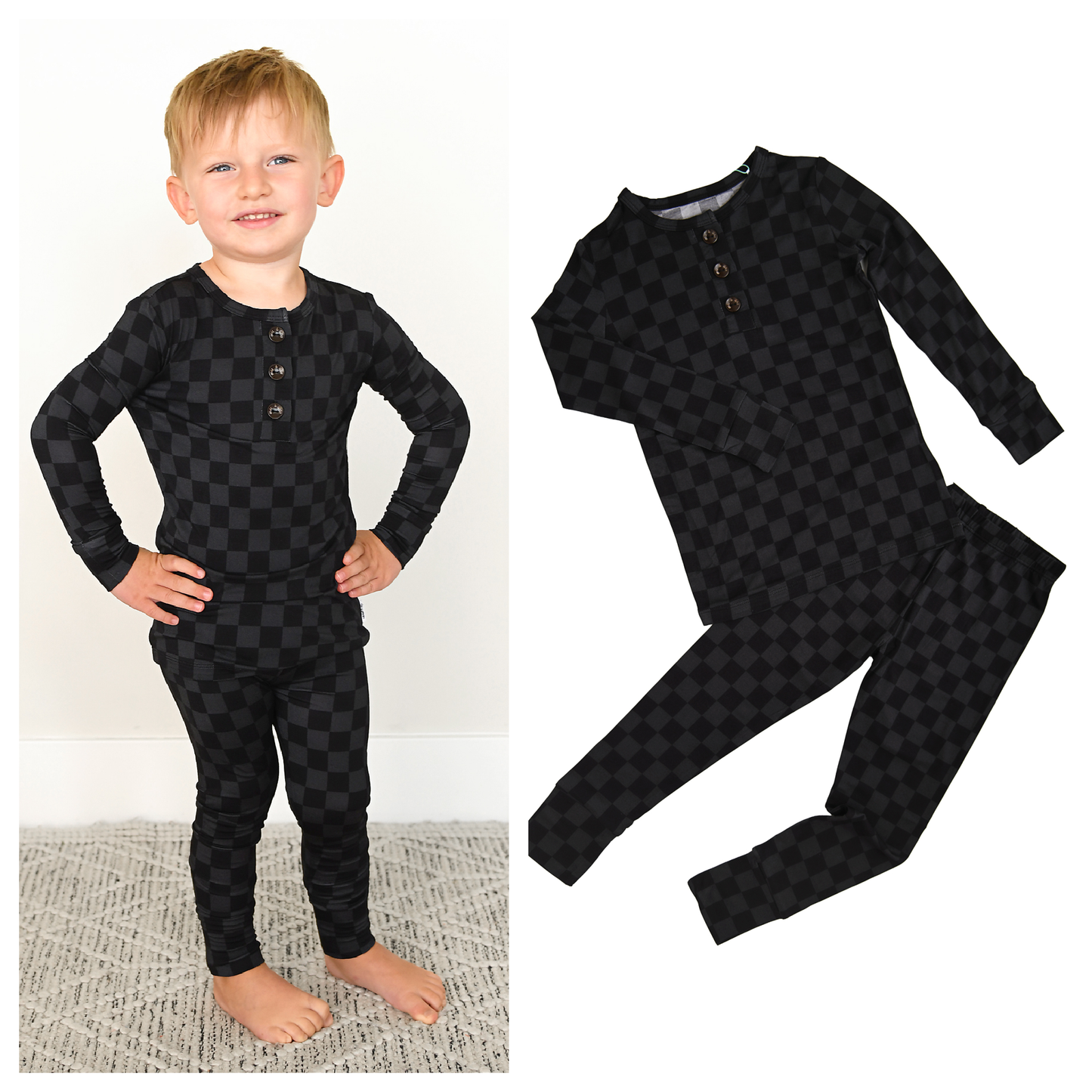 Frankie TWO PIECE Bamboo Halloween Checks Outfit