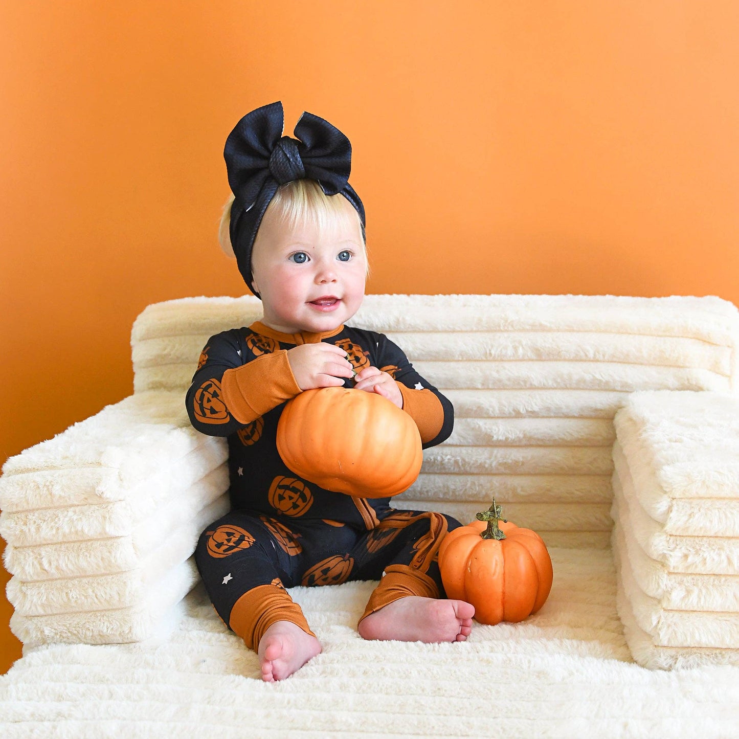Jack ZIP Bamboo Halloween Pumpkins Baby Outfit