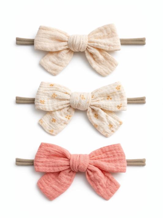 3-Pack Nylon Bows, Bella