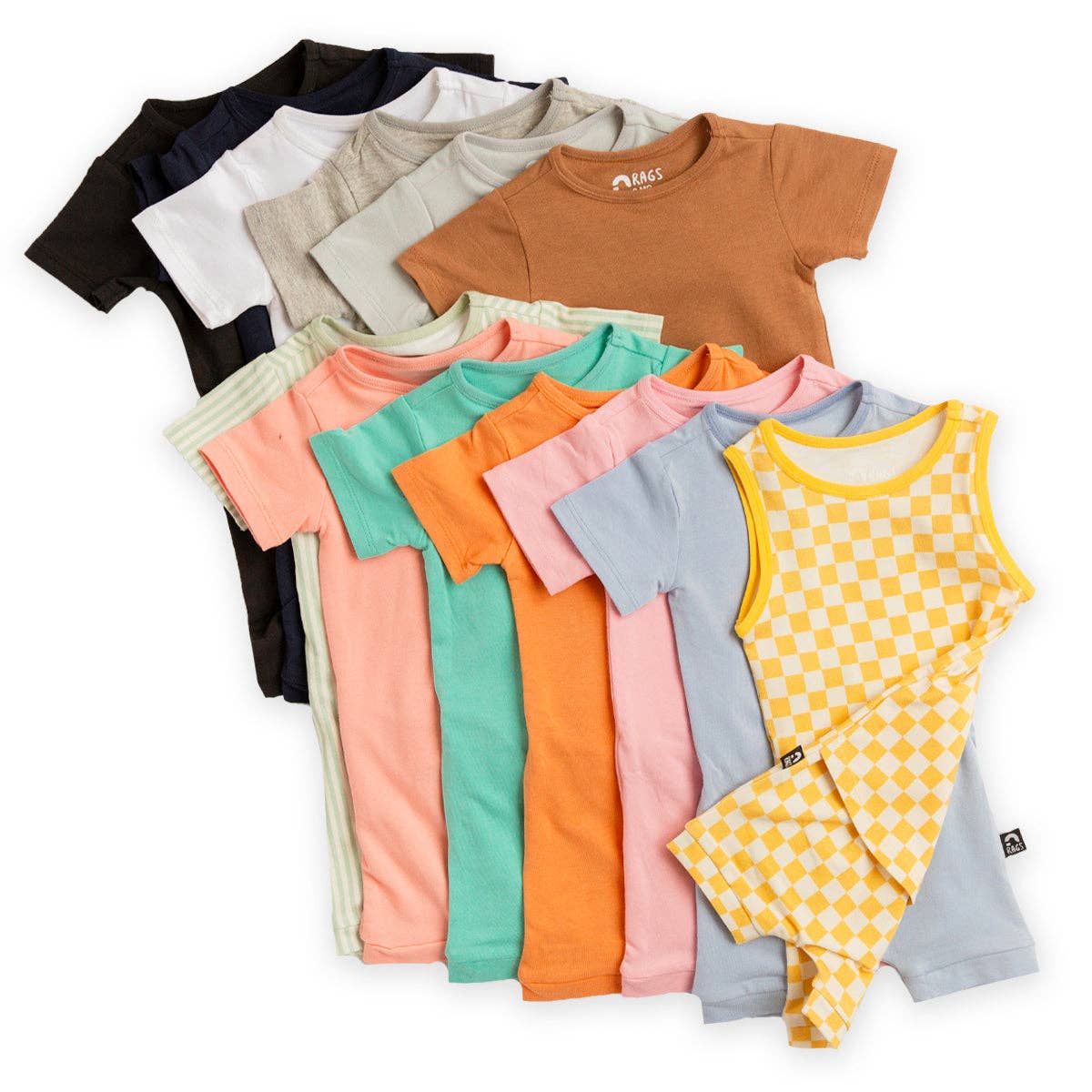 Essentials Infant Peekabooty™ Short Sleeve Short Rag Romper - 'Infant Rag in Multiple Colors'