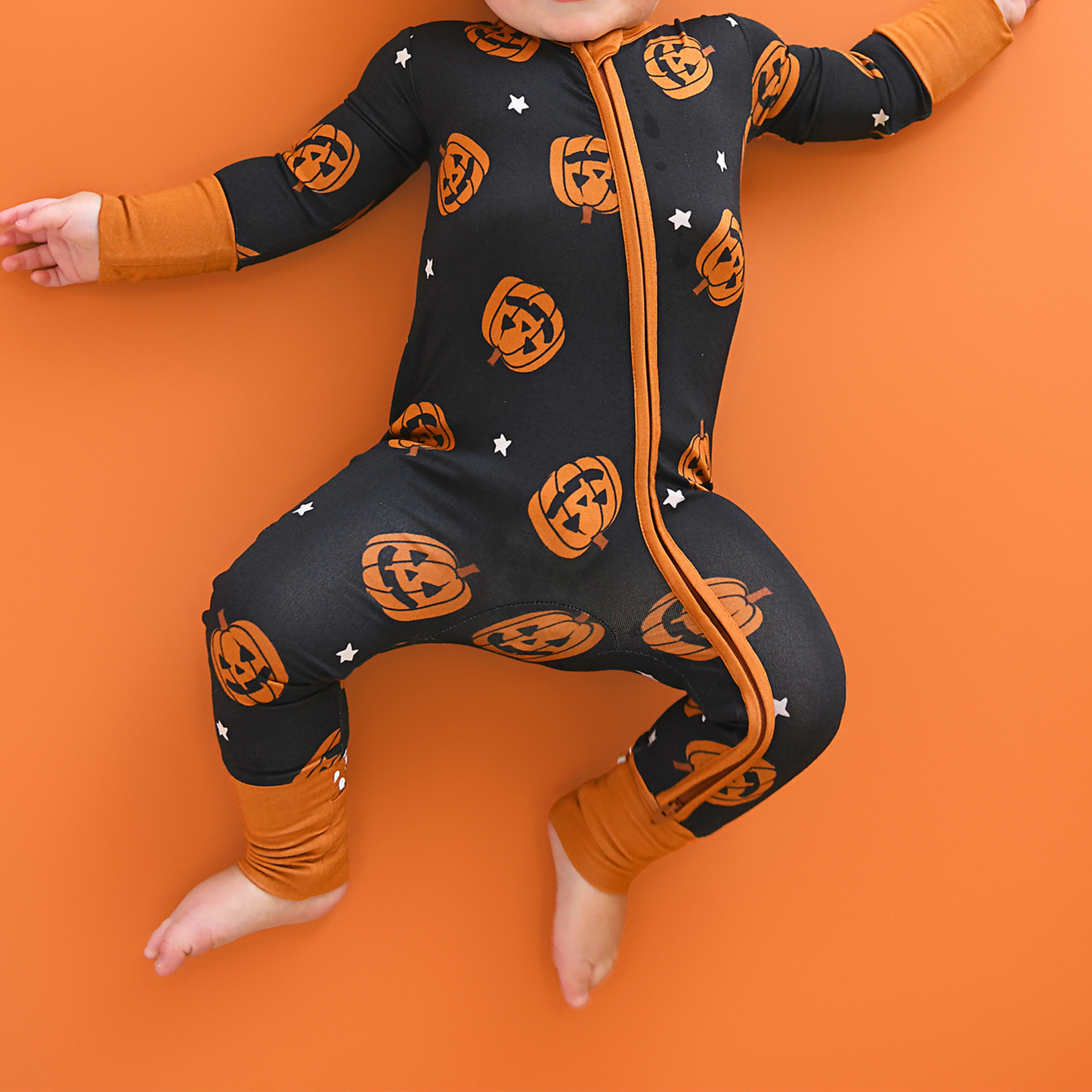 Jack ZIP Bamboo Halloween Pumpkins Baby Outfit
