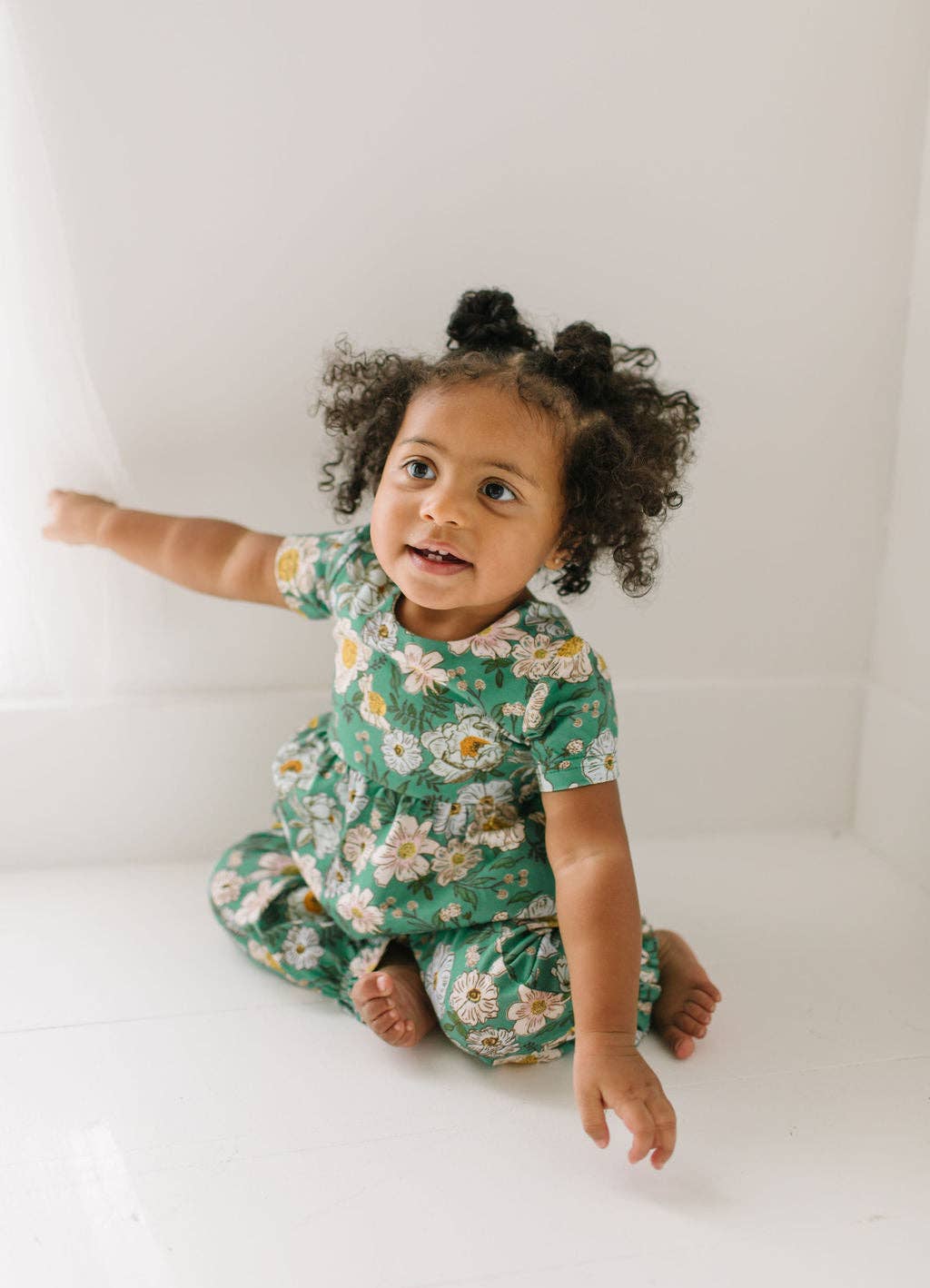 Rosie Romper in Vintage Greens