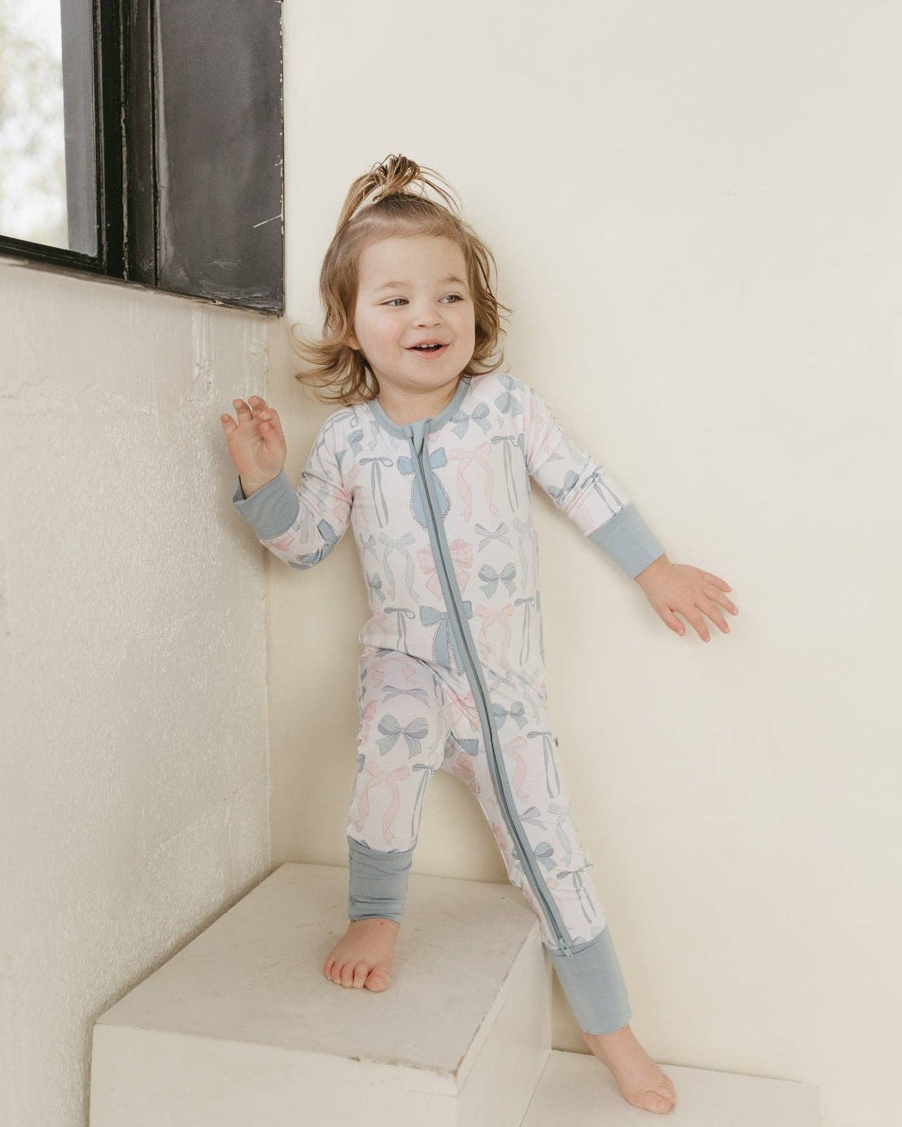 Cotton Candy Bows | Bamboo Zipper Pajamas