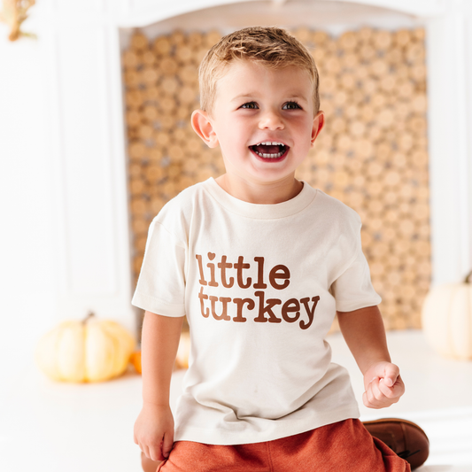 Little Turkey Fall Thanksgiving Toddler and Youth Shirt