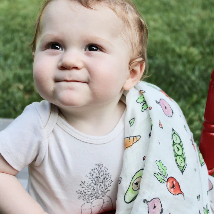 Homegrown Veggie Swaddle Blanket